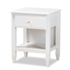 Baxton Studio Naomi Classic and Transitional White Finished Wood 1-Drawer Bedroom Nightstand